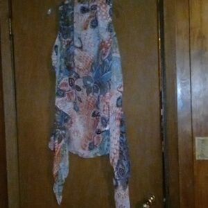 A multi color sheer dressy vest